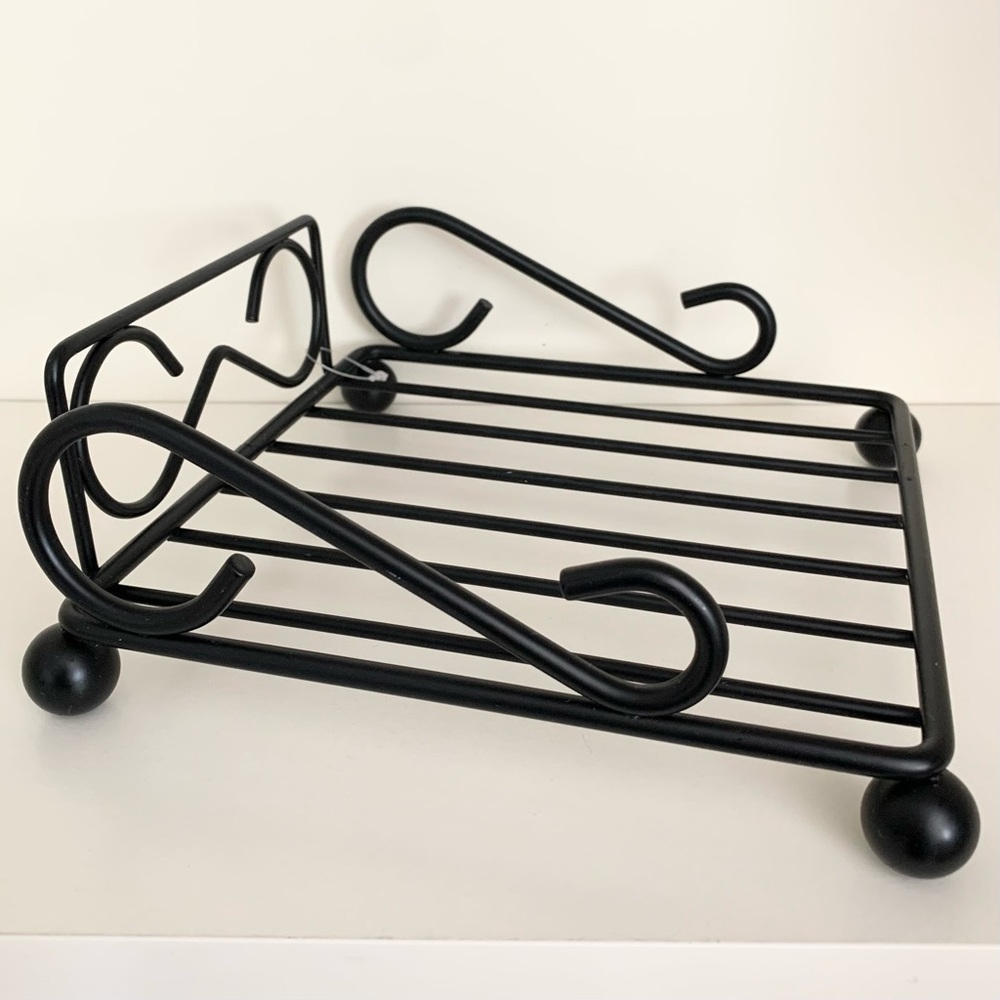 New Black metal napkin holder